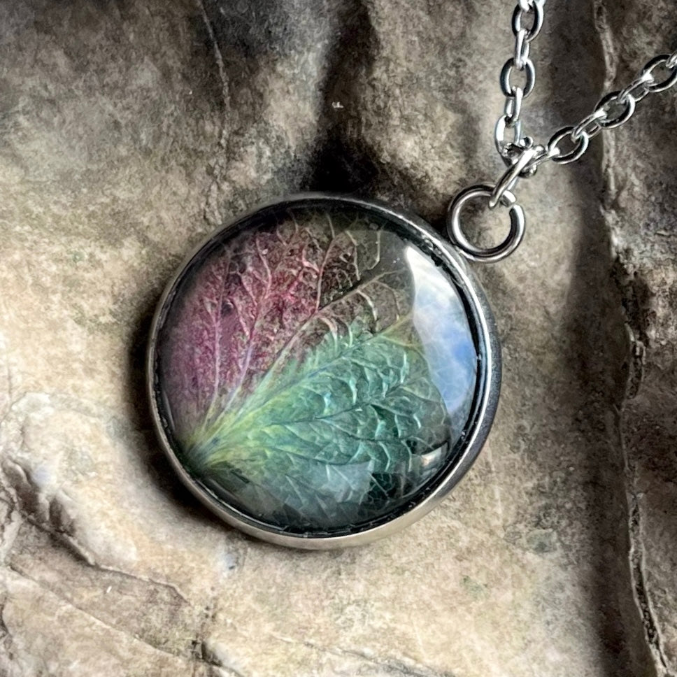 Hydrangea Flower Petal Blue/Purple Necklace - 20mm