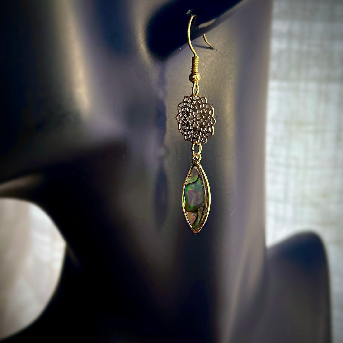 Abalone Shell Gold Earrings