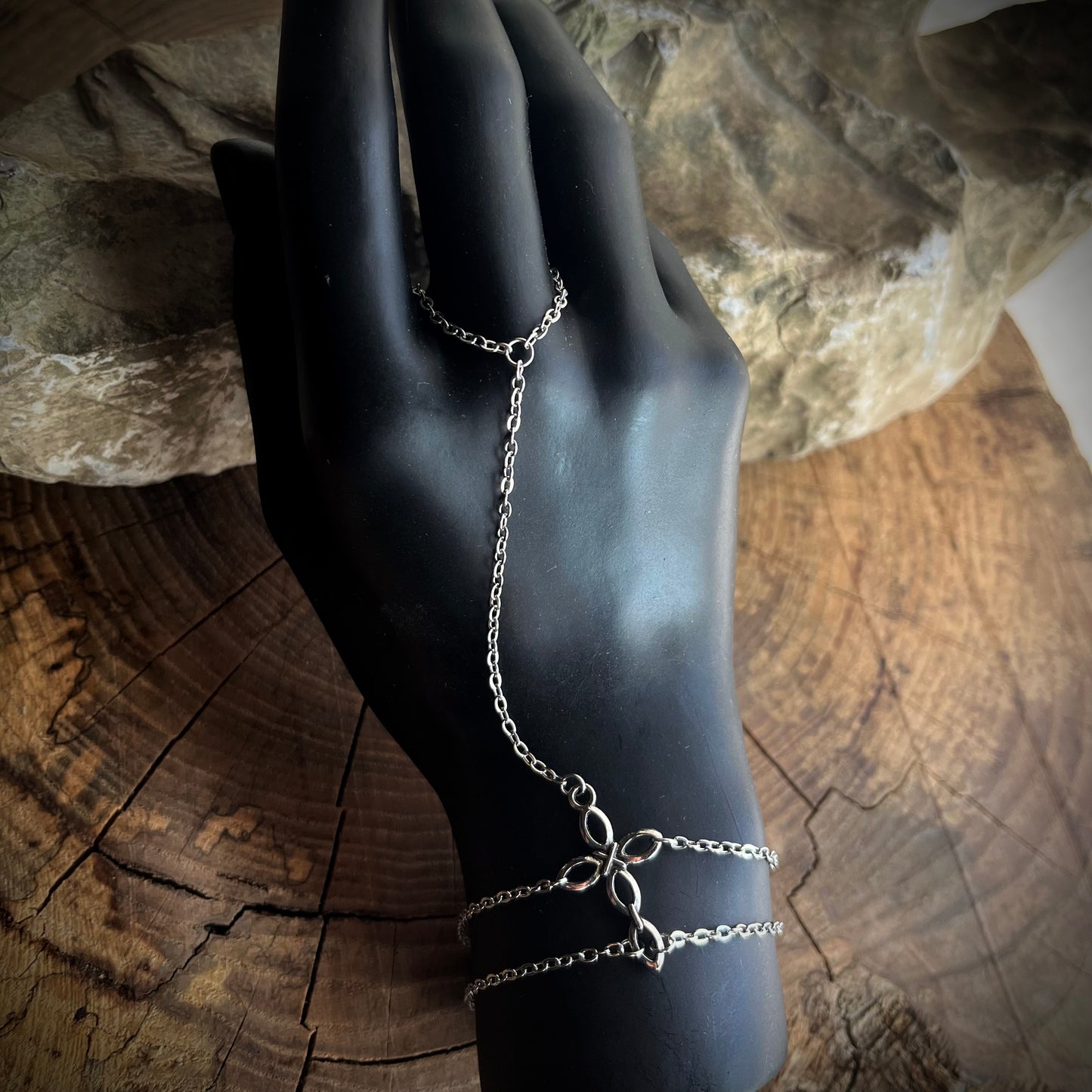 Stainless Steel Silver Cross HandChain