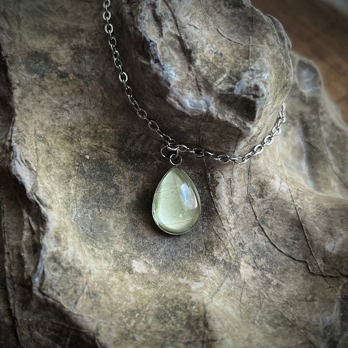 Luna Moth Wing Silver Bracelet - 17.5x10.5mm