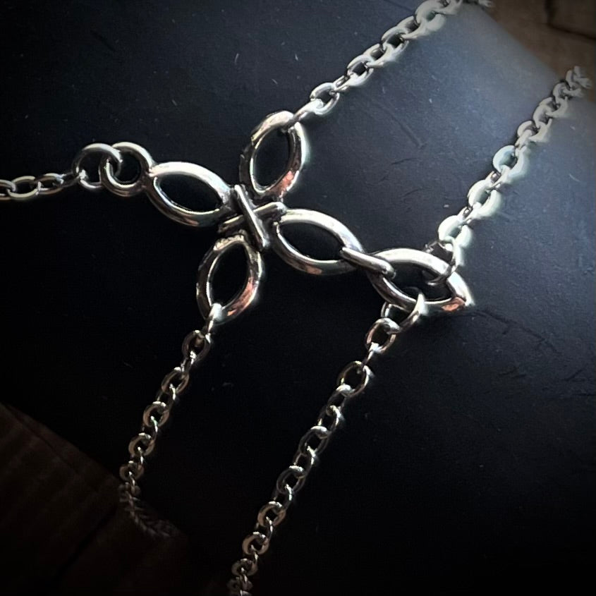 Stainless Steel Silver Cross HandChain