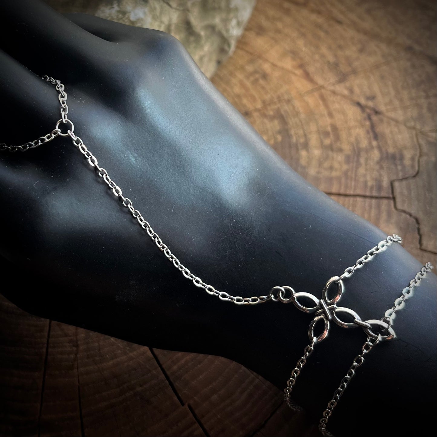 Stainless Steel Silver Cross HandChain