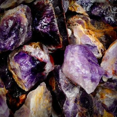 Genuine Raw Amethyst Double Spiral Bracelet
